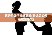 起诉后如何快速离婚(起诉后如何快速离婚呢)