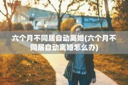 六个月不同居自动离婚(六个月不同居自动离婚怎么办)