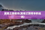 离婚之路艰辛(离婚之路艰辛的说说)