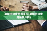 离婚协议费用是多少(离婚协议费用是多少钱)