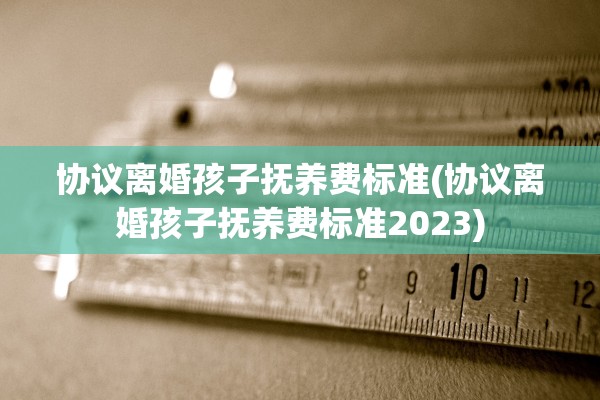 协议离婚孩子抚养费标准(协议离婚孩子抚养费标准2023)