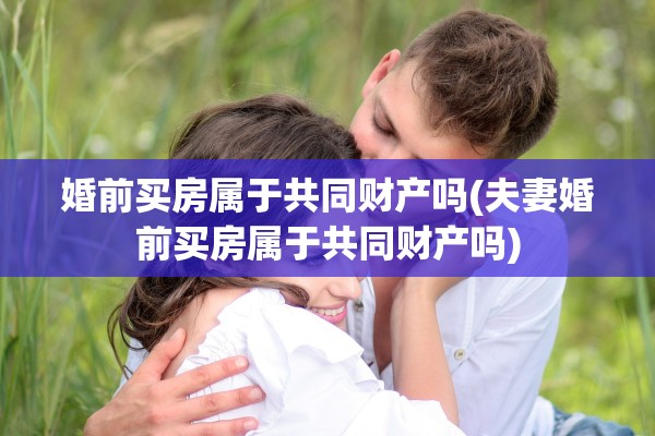 婚前买房属于共同财产吗(夫妻婚前买房属于共同财产吗)