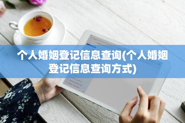 个人婚姻登记信息查询(个人婚姻登记信息查询方式)