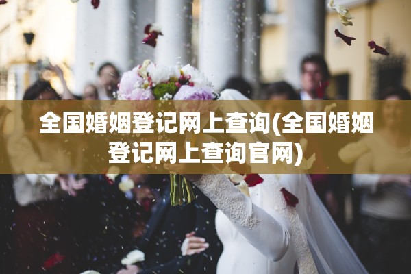 全国婚姻登记网上查询(全国婚姻登记网上查询官网)