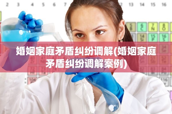 婚姻家庭矛盾纠纷调解(婚姻家庭矛盾纠纷调解案例)