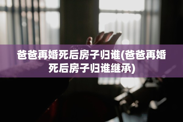 爸爸再婚死后房子归谁(爸爸再婚死后房子归谁继承)