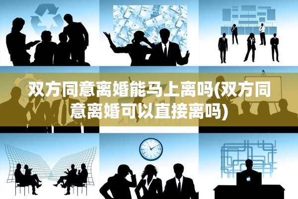 双方同意离婚能马上离吗(双方同意离婚可以直接离吗)