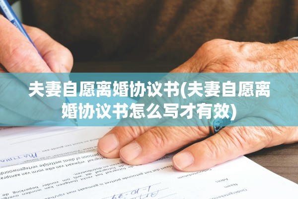 夫妻自愿离婚协议书(夫妻自愿离婚协议书怎么写才有效)