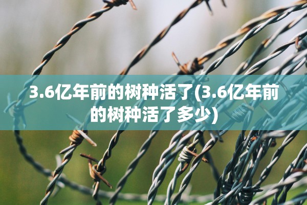 3.6亿年前的树种活了(3.6亿年前的树种活了多少)