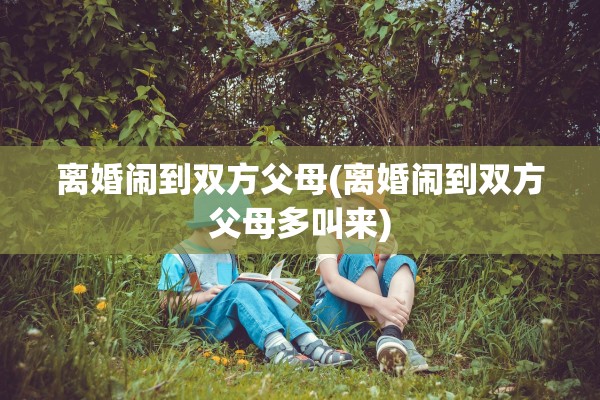 离婚闹到双方父母(离婚闹到双方父母多叫来)