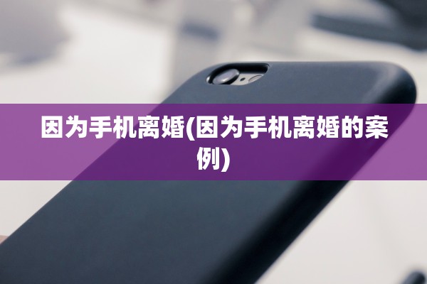 因为手机离婚(因为手机离婚的案例)
