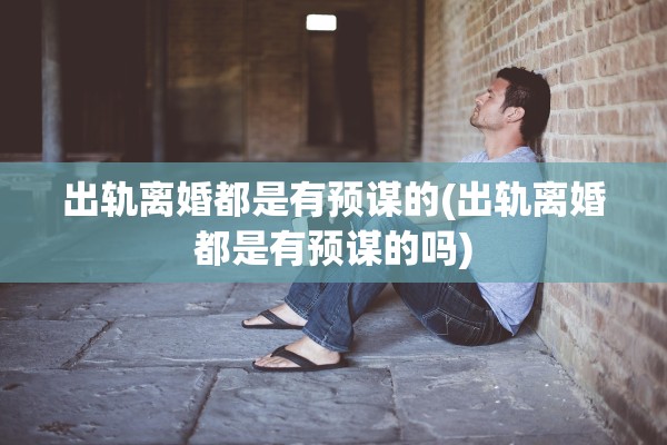 出轨离婚都是有预谋的(出轨离婚都是有预谋的吗)