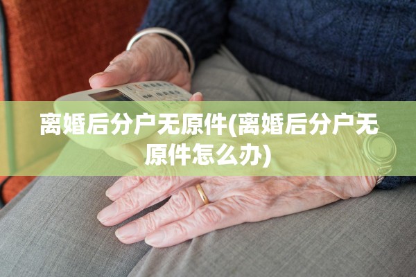 离婚后分户无原件(离婚后分户无原件怎么办)