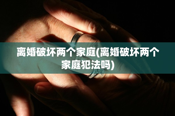 离婚破坏两个家庭(离婚破坏两个家庭犯法吗)