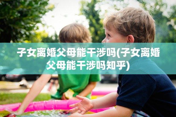 子女离婚父母能干涉吗(子女离婚父母能干涉吗知乎)