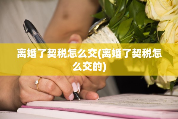 离婚了契税怎么交(离婚了契税怎么交的)