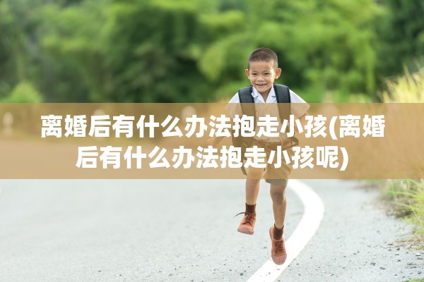 离婚后有什么办法抱走小孩(离婚后有什么办法抱走小孩呢)