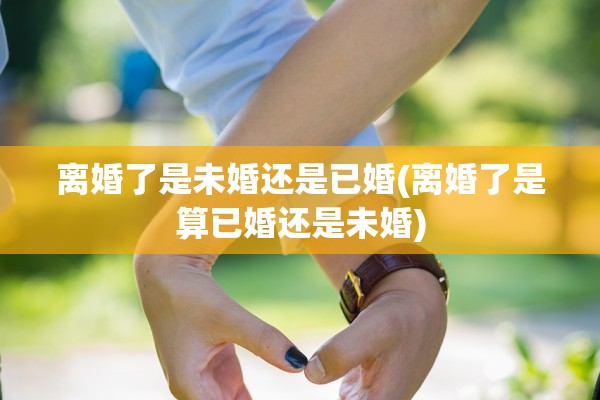 离婚了是未婚还是已婚(离婚了是算已婚还是未婚)
