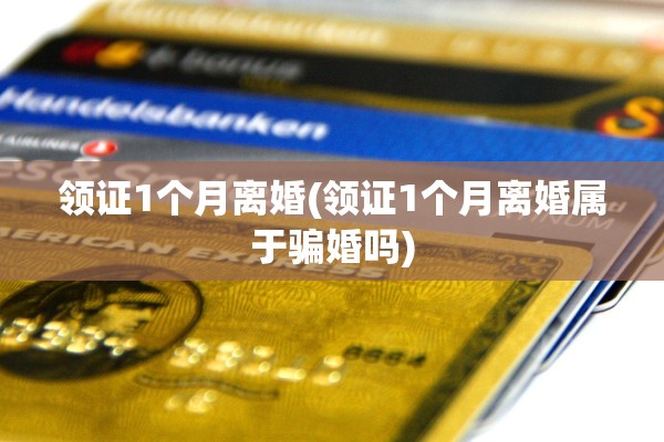 领证1个月离婚(领证1个月离婚属于骗婚吗)