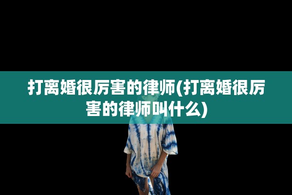 打离婚很厉害的律师(打离婚很厉害的律师叫什么)