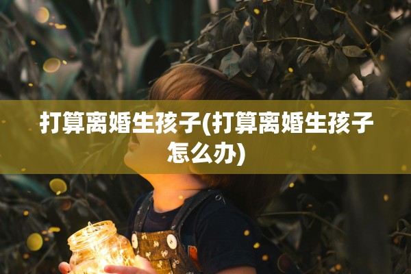 打算离婚生孩子(打算离婚生孩子怎么办)