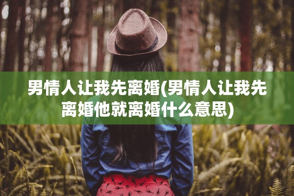 男情人让我先离婚(男情人让我先离婚他就离婚什么意思)