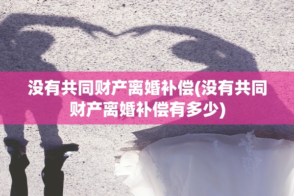 没有共同财产离婚补偿(没有共同财产离婚补偿有多少)