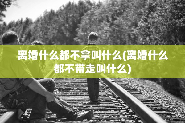 离婚什么都不拿叫什么(离婚什么都不带走叫什么)