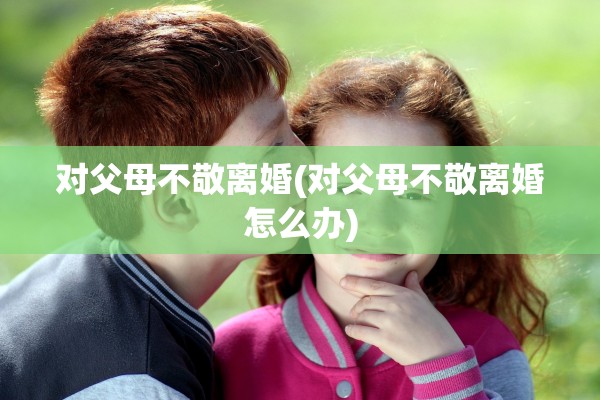 对父母不敬离婚(对父母不敬离婚怎么办)