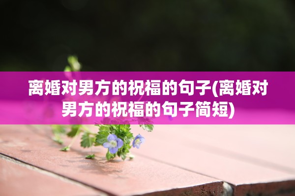 离婚对男方的祝福的句子(离婚对男方的祝福的句子简短)
