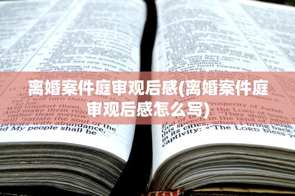 离婚案件庭审观后感(离婚案件庭审观后感怎么写)