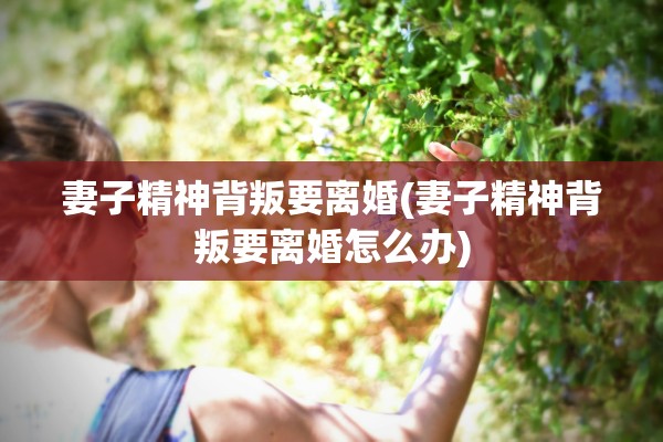 妻子精神背叛要离婚(妻子精神背叛要离婚怎么办)