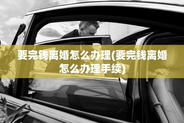 要完钱离婚怎么办理(要完钱离婚怎么办理手续)