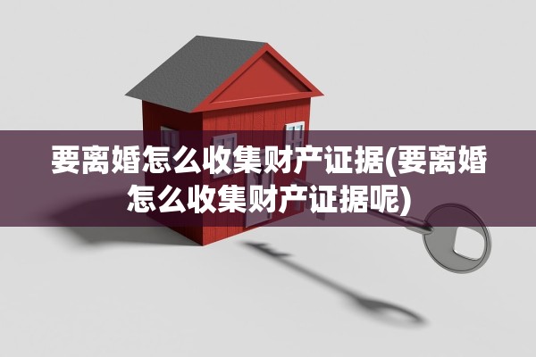 要离婚怎么收集财产证据(要离婚怎么收集财产证据呢)