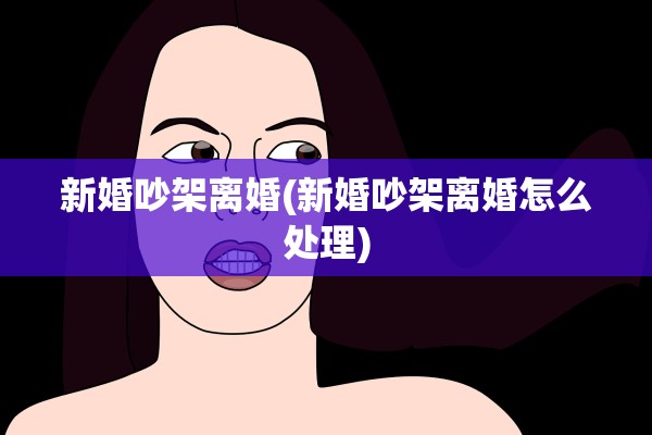 新婚吵架离婚(新婚吵架离婚怎么处理)