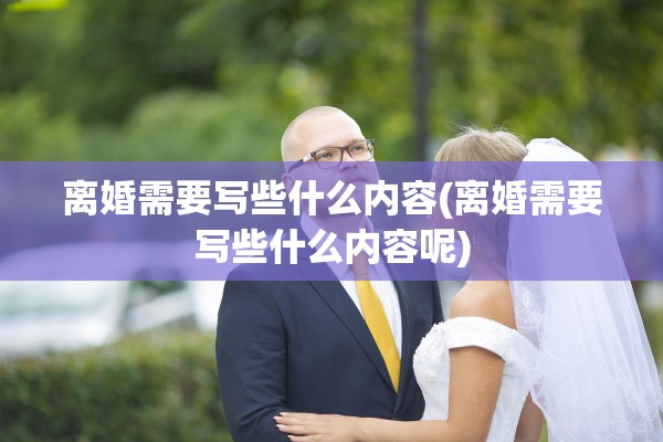离婚需要写些什么内容(离婚需要写些什么内容呢)