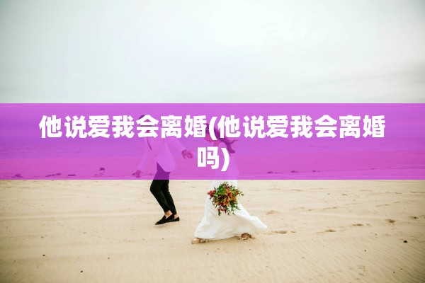 他说爱我会离婚(他说爱我会离婚吗)
