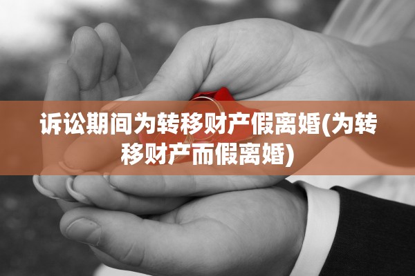 诉讼期间为转移财产假离婚(为转移财产而假离婚)