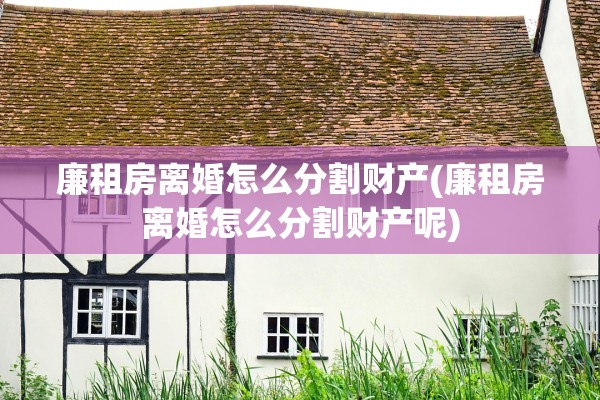 廉租房离婚怎么分割财产(廉租房离婚怎么分割财产呢)