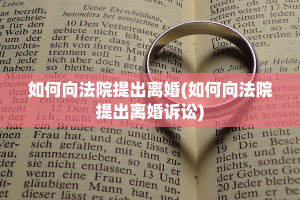 如何向法院提出离婚(如何向法院提出离婚诉讼)