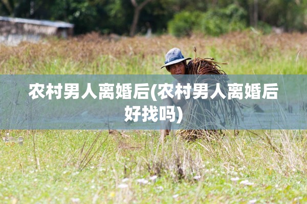 农村男人离婚后(农村男人离婚后好找吗)