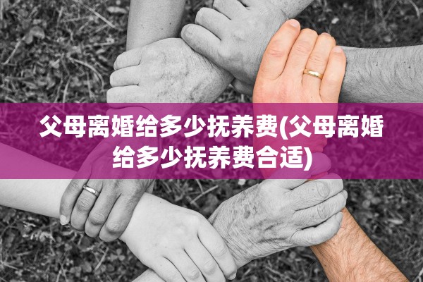父母离婚给多少抚养费(父母离婚给多少抚养费合适)
