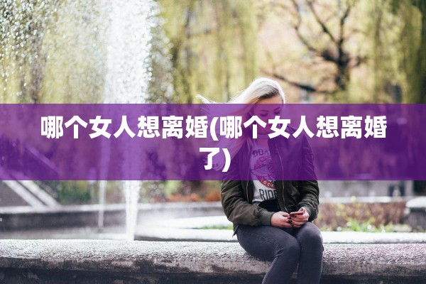 哪个女人想离婚(哪个女人想离婚了)