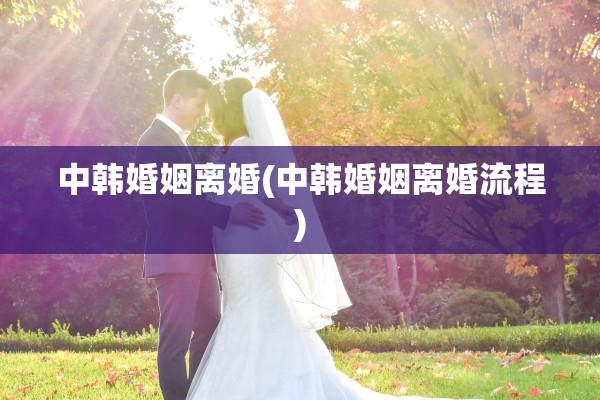 中韩婚姻离婚(中韩婚姻离婚流程)