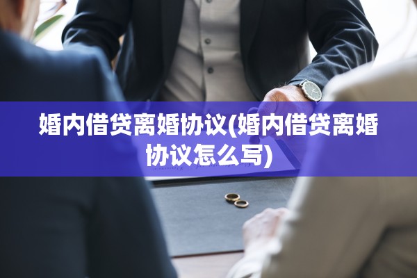 婚内借贷离婚协议(婚内借贷离婚协议怎么写)