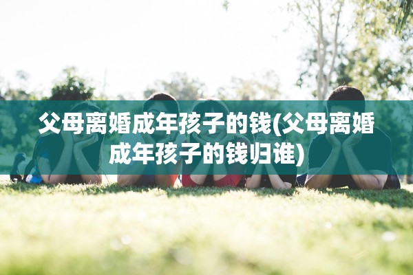 父母离婚成年孩子的钱(父母离婚成年孩子的钱归谁)