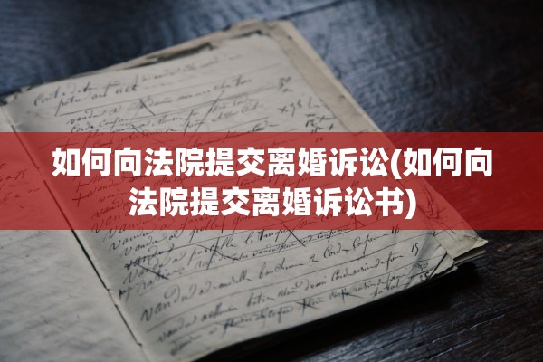 如何向法院提交离婚诉讼(如何向法院提交离婚诉讼书)