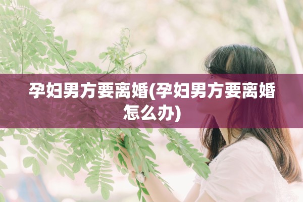 孕妇男方要离婚(孕妇男方要离婚怎么办)