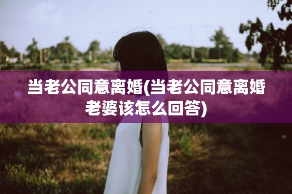 当老公同意离婚(当老公同意离婚老婆该怎么回答)