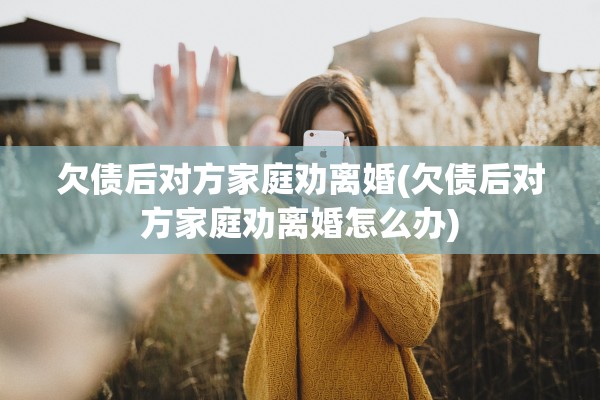 欠债后对方家庭劝离婚(欠债后对方家庭劝离婚怎么办)